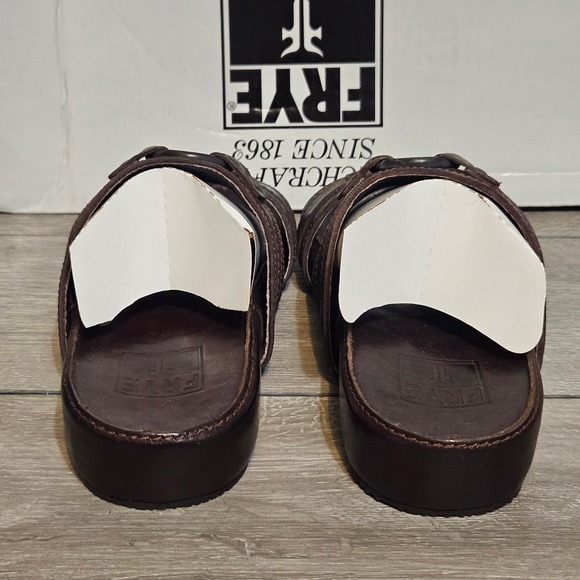 Frye Astor Slides Chocolate Leather Sandals New with Box Men\'s Size 7‎ D 88710 main image 8